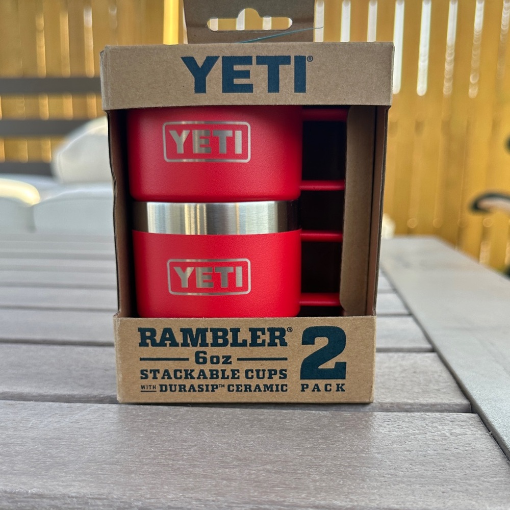 Yeti Red Rambler Stackable Cups 2 Pack